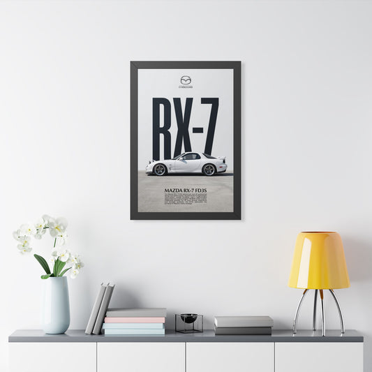 Mazda RX-7 FD3S Minimalist Wall Art — JDM Framed Fine Art Print