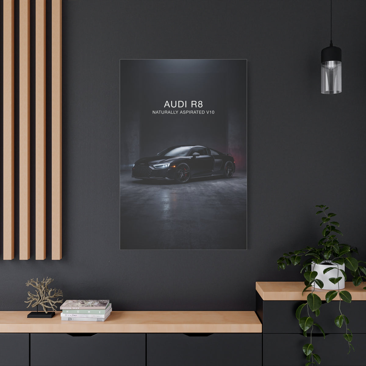 Audi R8 Naturally Aspirated V10 Sports Car Matte Canvas Wall Art