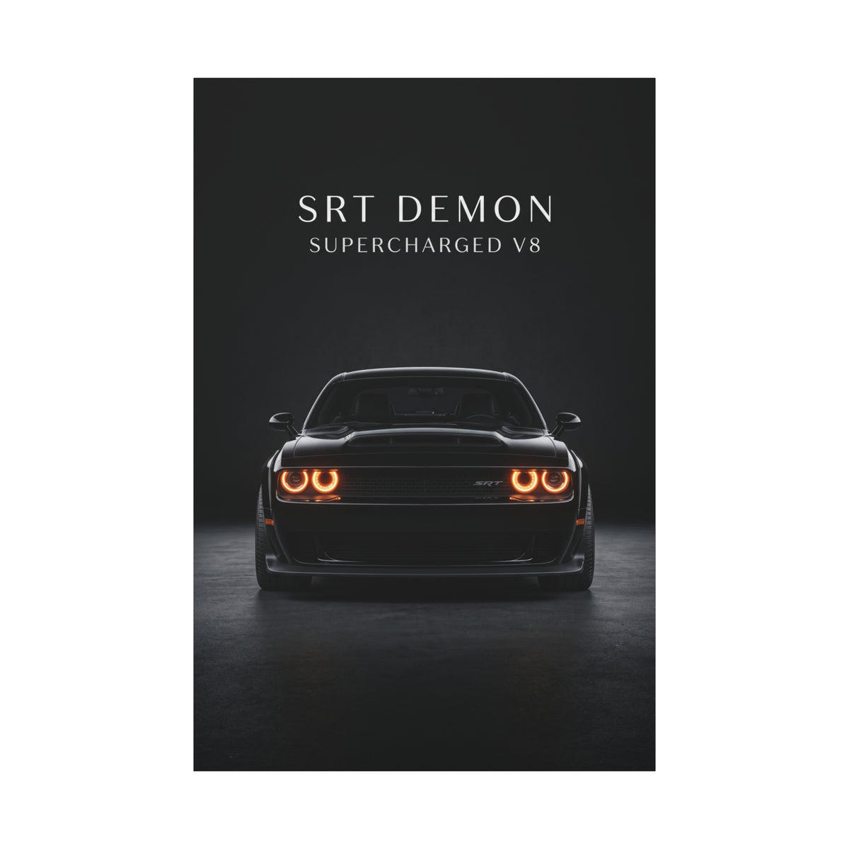 SRT Demon Supercharged V8 Muscle Car Matte Canvas Wall Art