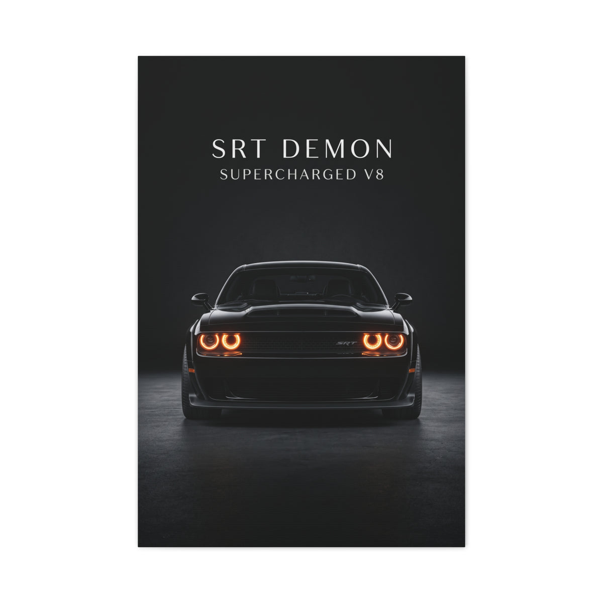 SRT Demon Supercharged V8 Muscle Car Matte Canvas Wall Art