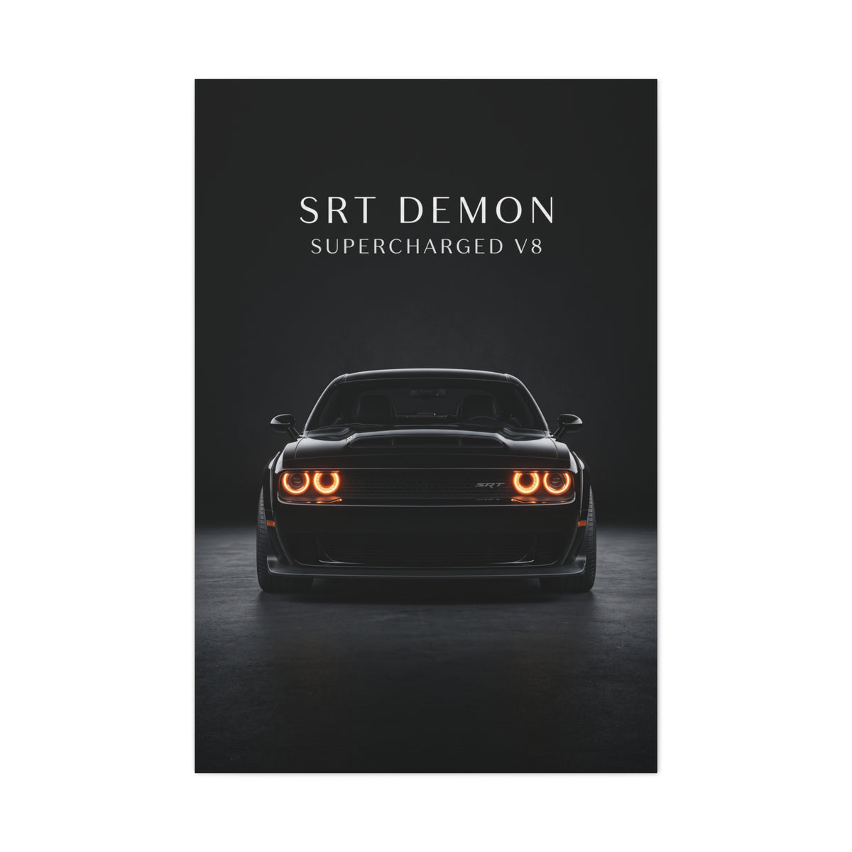 SRT Demon Supercharged V8 Muscle Car Matte Canvas Wall Art