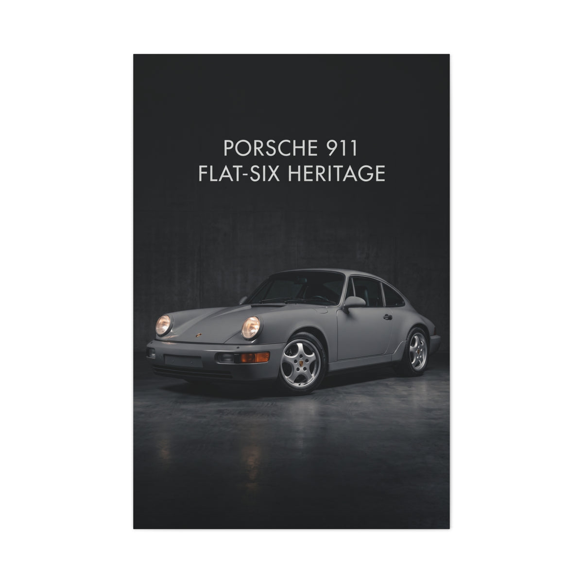 Porsche 911 (964) Flat-Six Heritage Matte Canvas Wall Art
