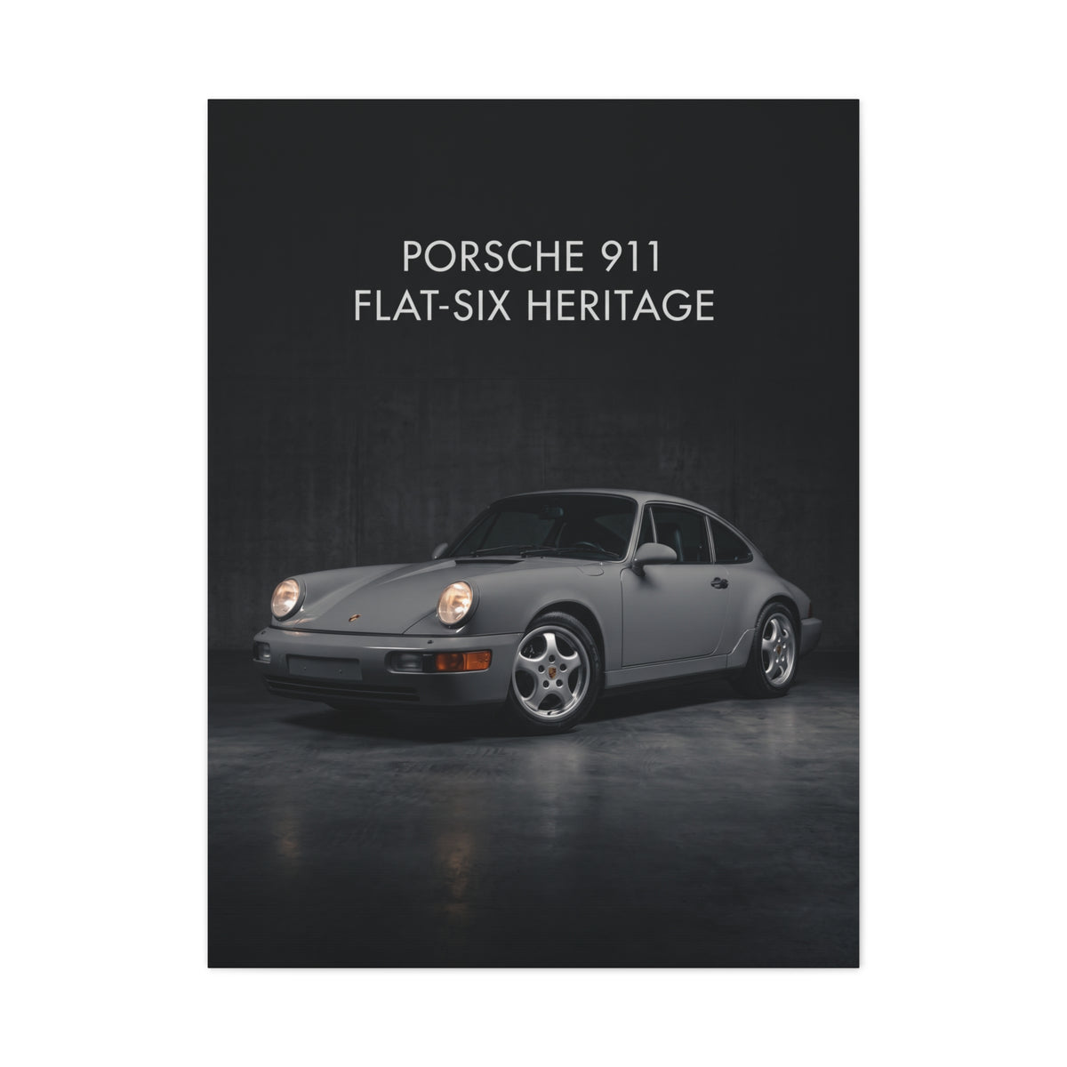 Porsche 911 (964) Flat-Six Heritage Matte Canvas Wall Art