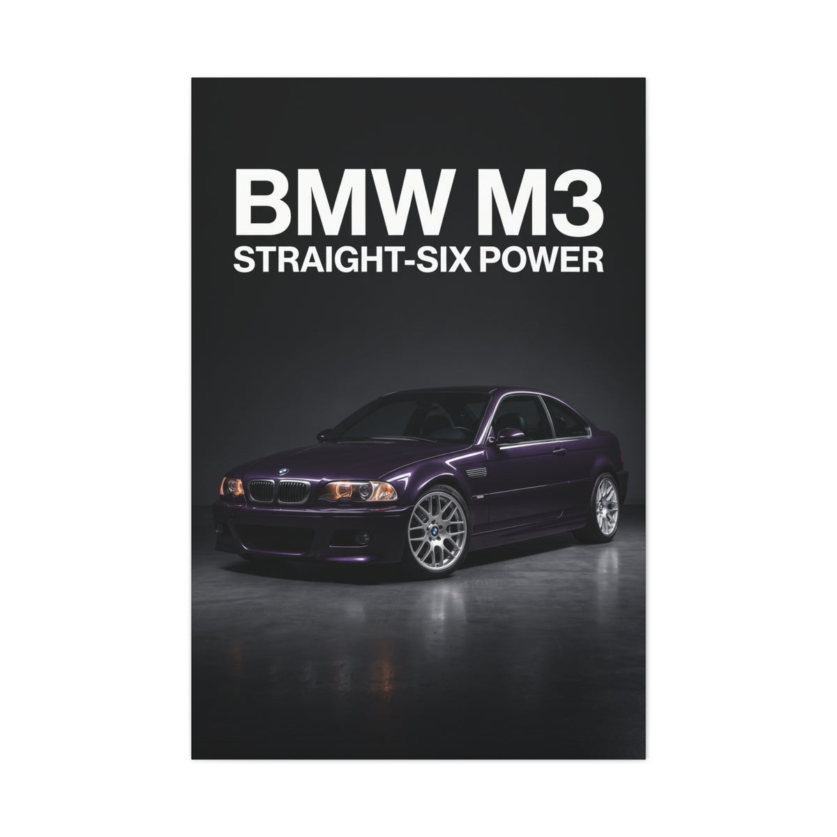 BMW M3 E46 Straight-Six Power Matte Canvas Wall Art