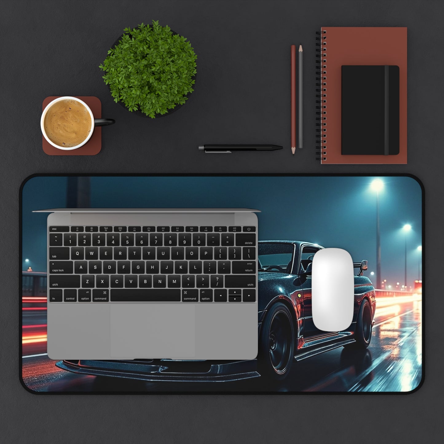 Racing Night Desk Mat — Skyline JDM Car Mouse Pad Japan Auto