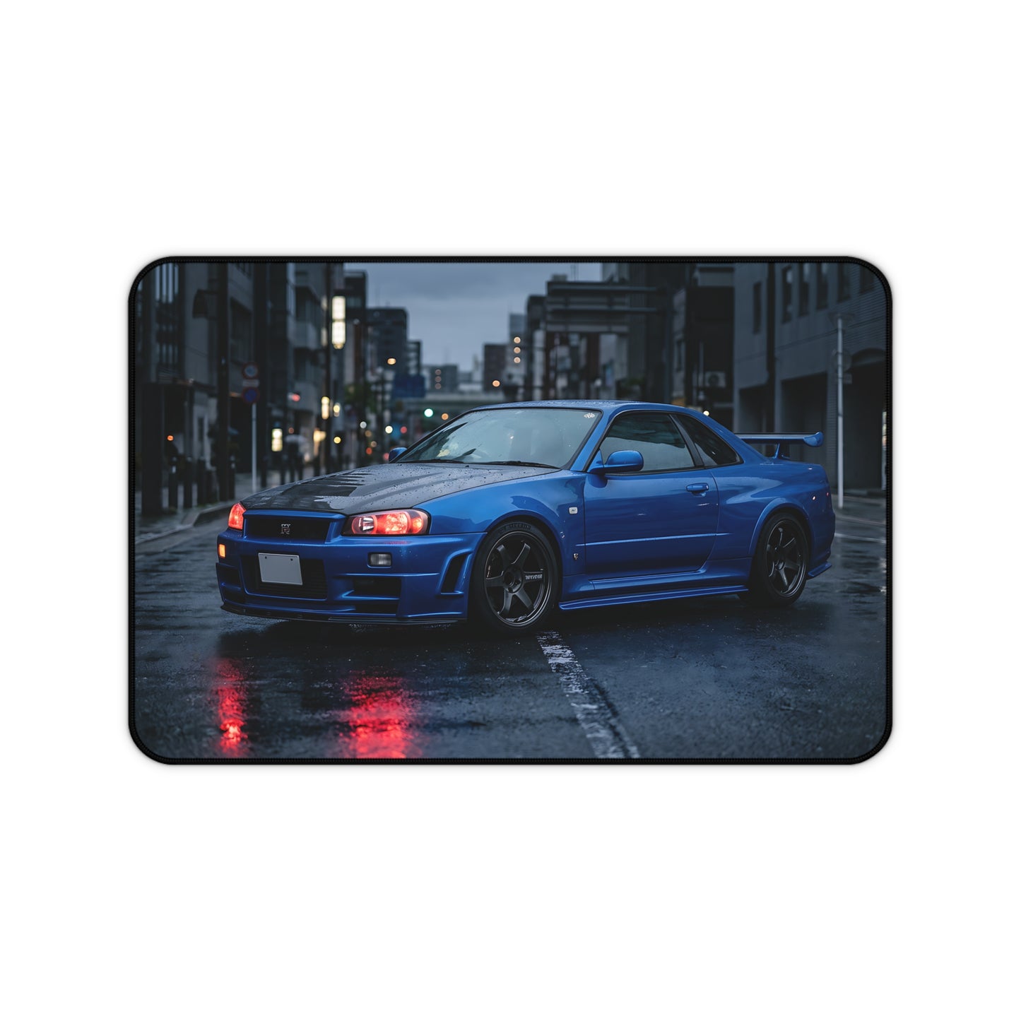 Blue Skyline GT-R Desk Mat — Racing Car Mouse Pad for Gamers & Car Enthusiasts