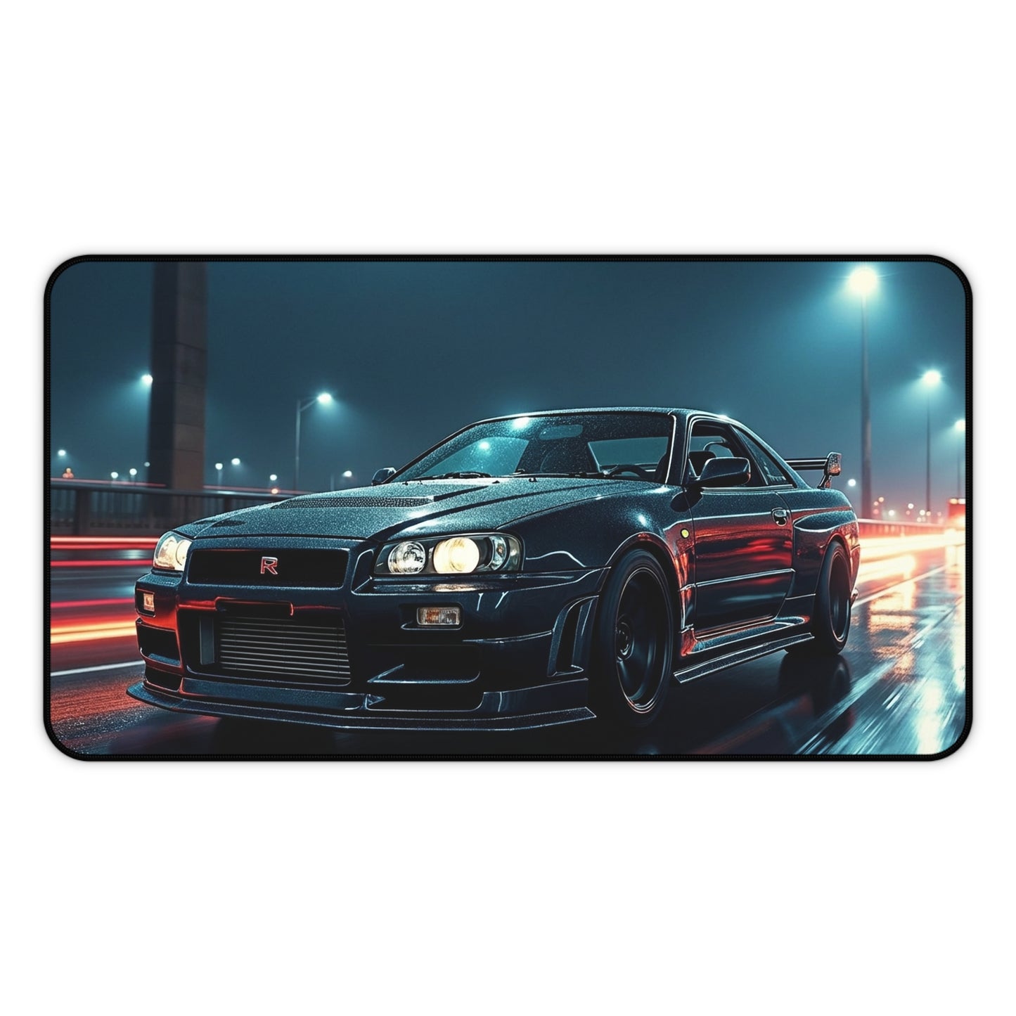 Racing Night Desk Mat — Skyline JDM Car Mouse Pad Japan Auto