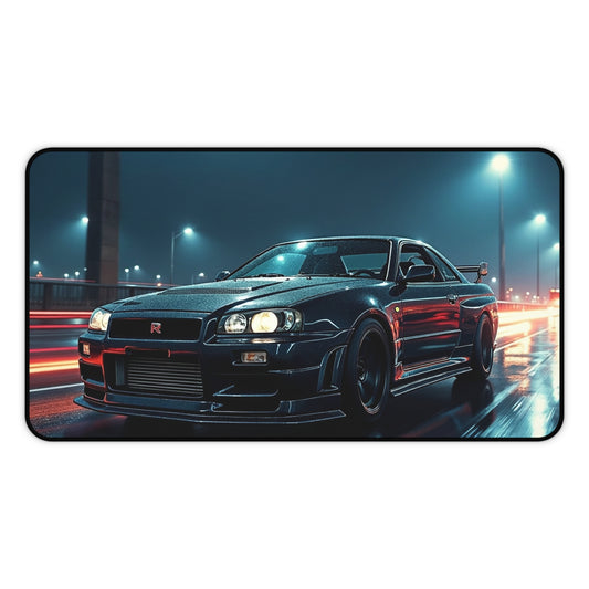 Racing Night Desk Mat — Skyline JDM Car Mouse Pad Japan Auto