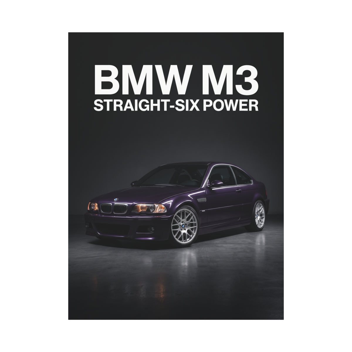 BMW M3 E46 Straight-Six Power Matte Canvas Wall Art