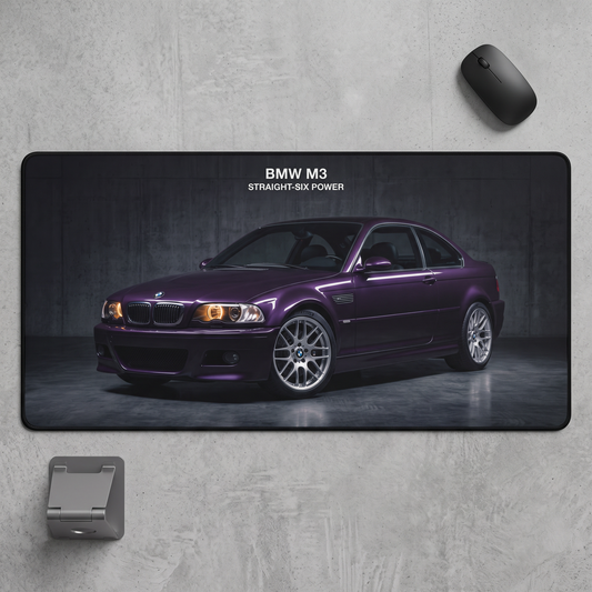 BMW M3 aesthetic desk mat mousepad for mechanical keyboard setup