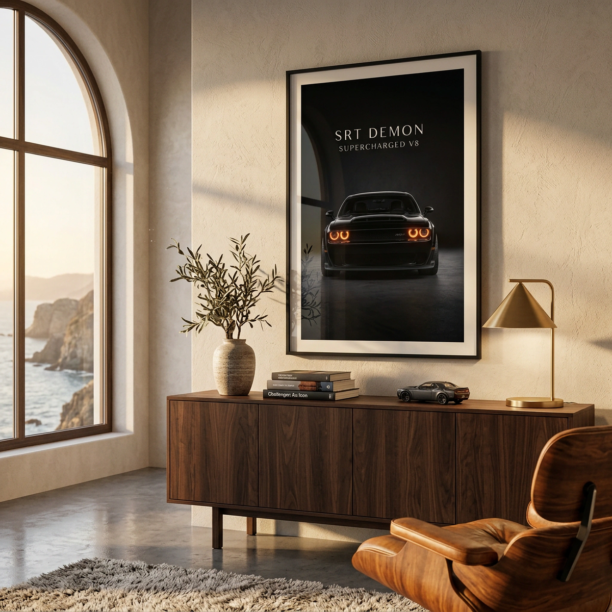 SRT Demon Supercharged V8 Muscle Car Framed Fine Art Print