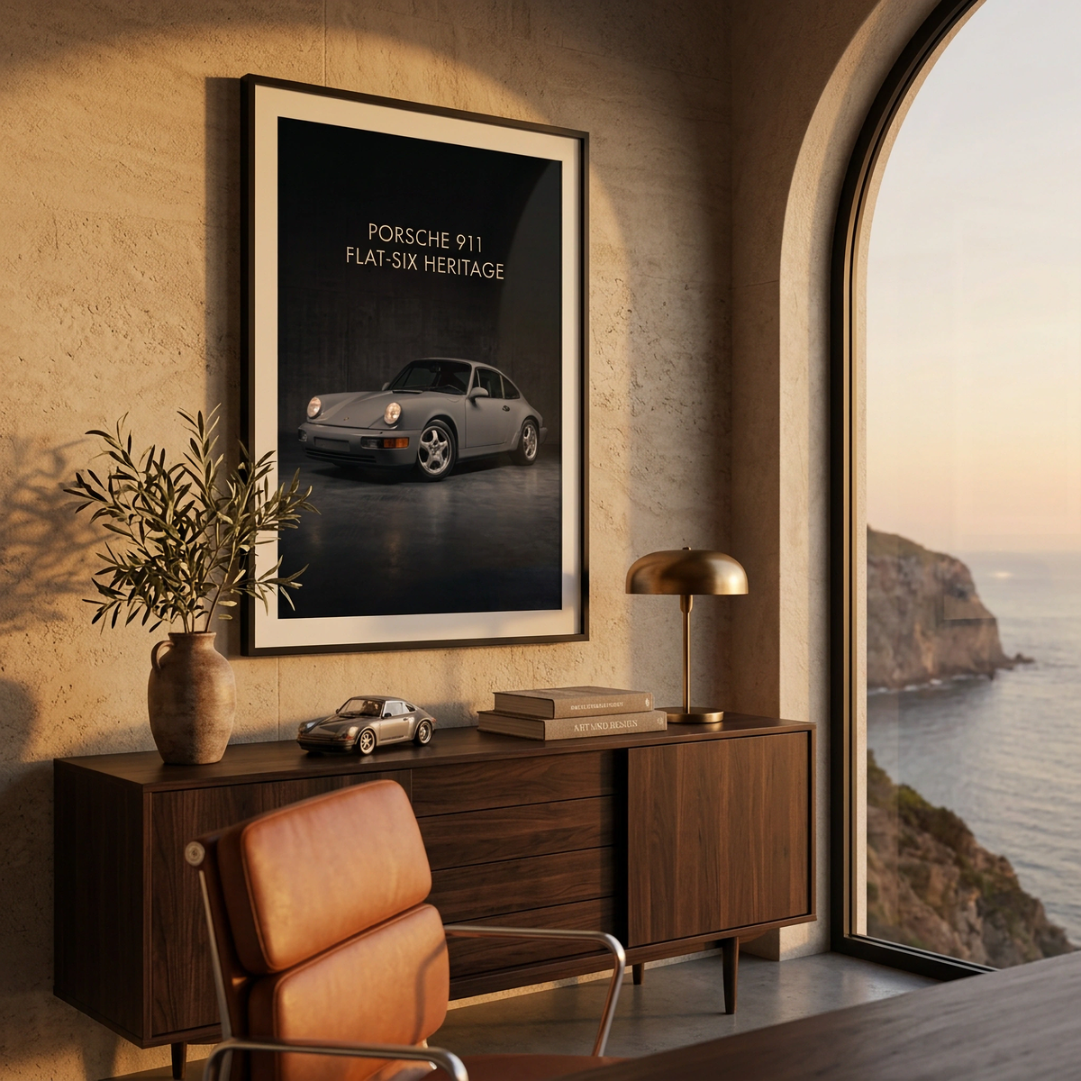 Porsche 911 (964) Flat-Six Heritage Framed Fine Art Print